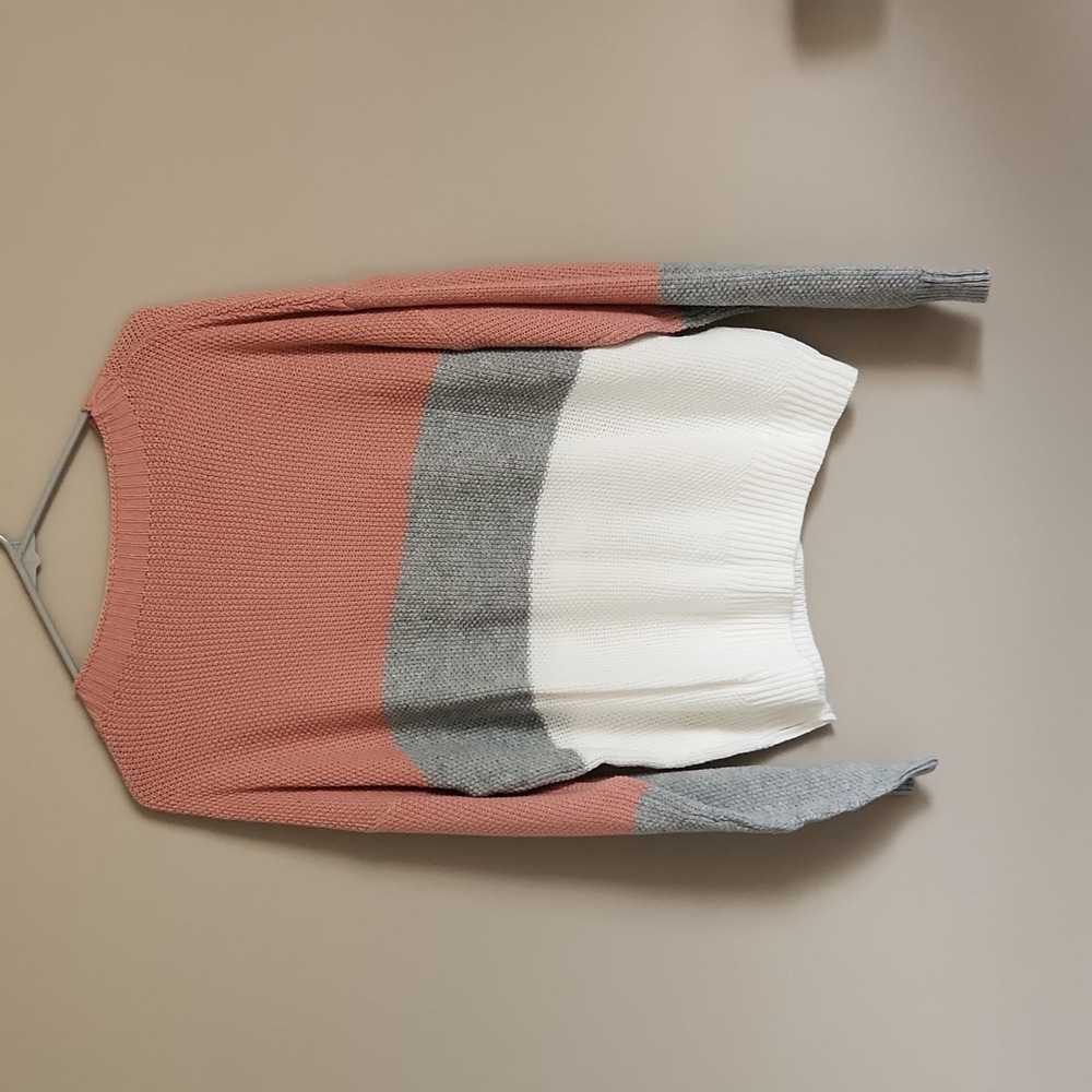 Milumia Women's Drop Shoulder Color Block Striped Knitted Textured Sweater